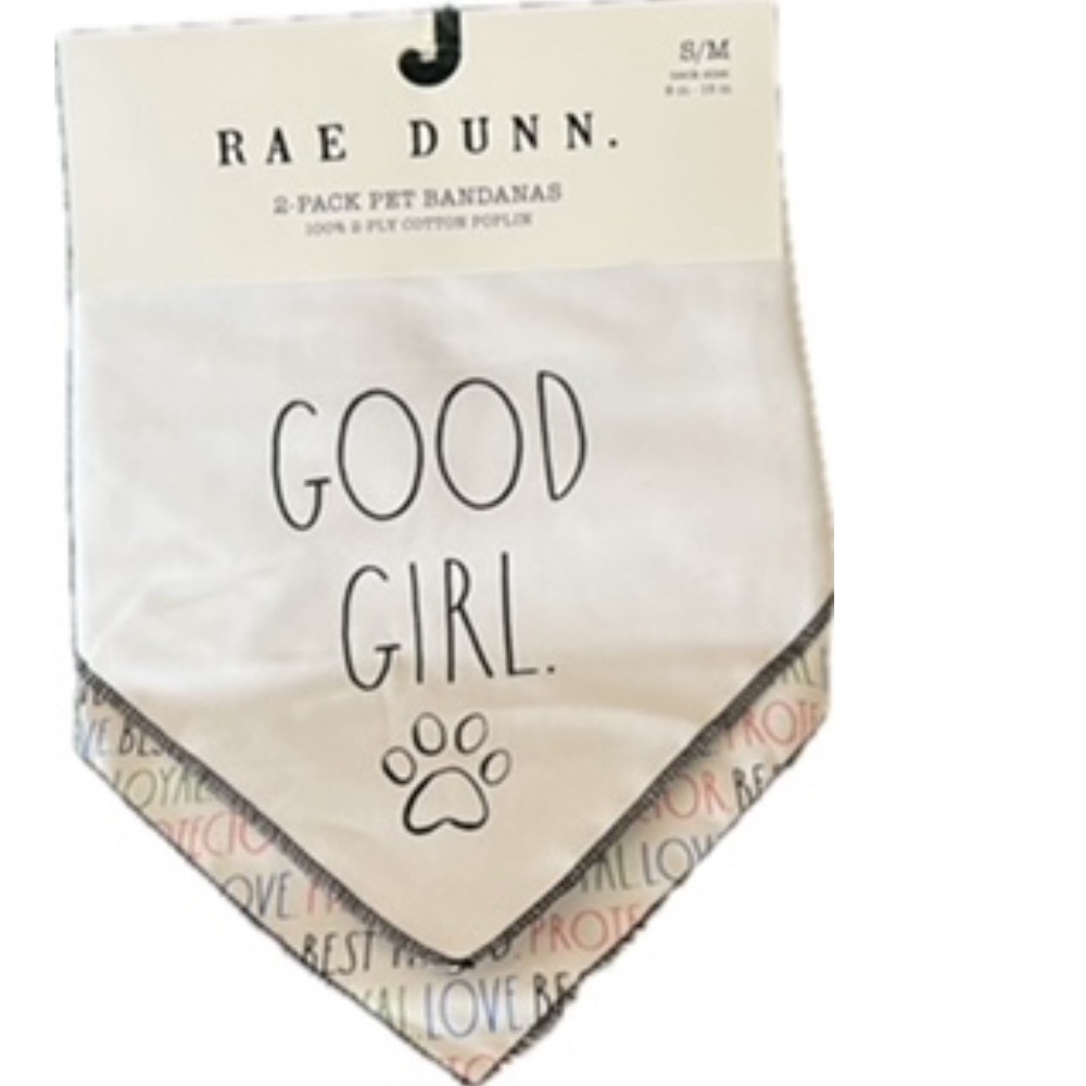 RAE DUNN S/M GOOD GIRL DOG BANDANA brand new!
